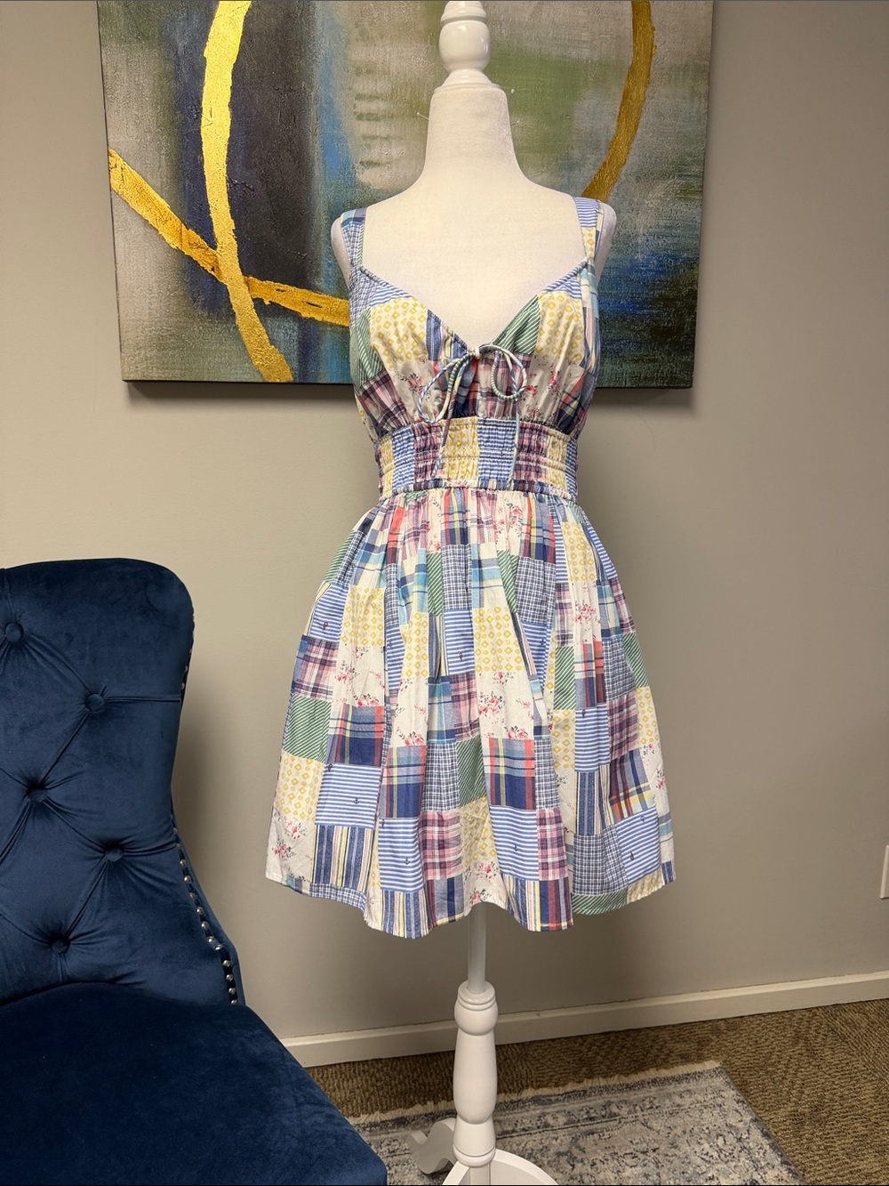 Abercrombie & Fitch Pastel Patchwork Sundress Romper. NWOT
